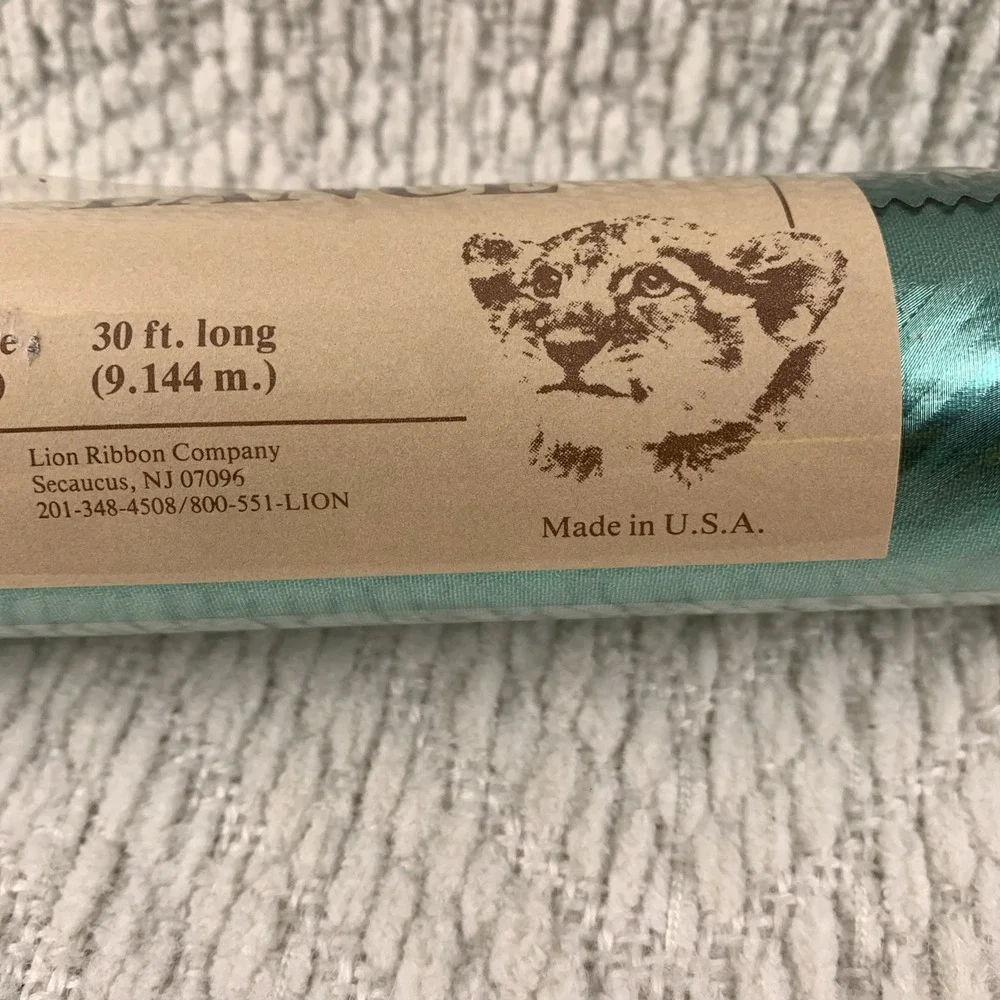 Vtg Christmas Wrapping Paper Foil Metallic Green Shiny MCM Texture NOS Lance USA